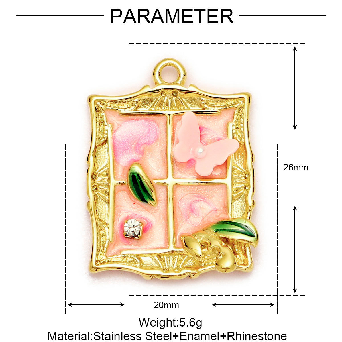 6pcs/Lot Monet Garden Style Stainless Steel Painted Flower Earring Charms Women Enamel Angel Butterfly Necklace Pendants DIY Jewelry