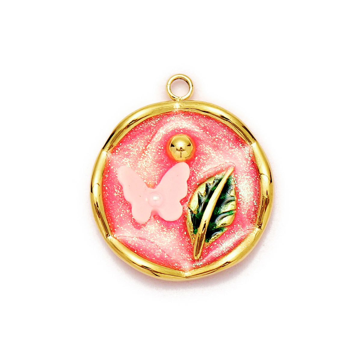 6pcs/Lot Monet Garden Style Stainless Steel Painted Flower Earring Charms Women Enamel Angel Butterfly Necklace Pendants DIY Jewelry