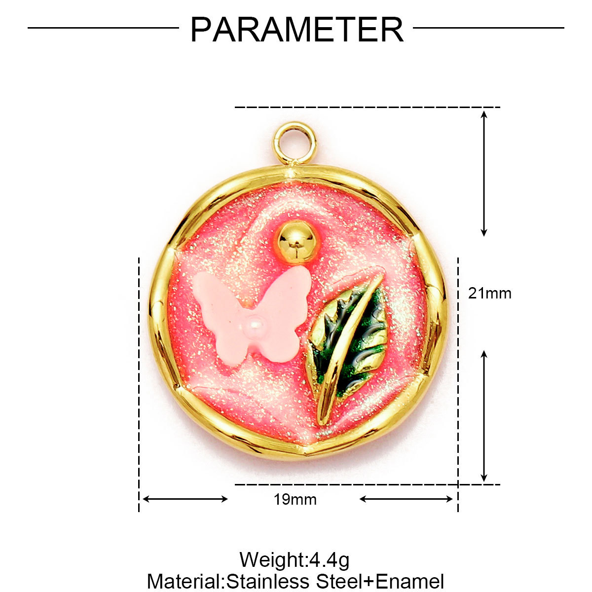 6pcs/Lot Monet Garden Style Stainless Steel Painted Flower Earring Charms Women Enamel Angel Butterfly Necklace Pendants DIY Jewelry