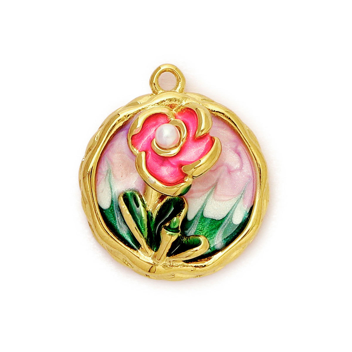 6pcs/Lot Monet Garden Style Stainless Steel Painted Flower Earring Charms Women Enamel Angel Butterfly Necklace Pendants DIY Jewelry