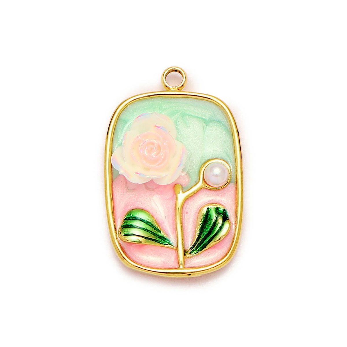 6pcs/Lot Monet Garden Style Stainless Steel Painted Flower Earring Charms Women Enamel Angel Butterfly Necklace Pendants DIY Jewelry