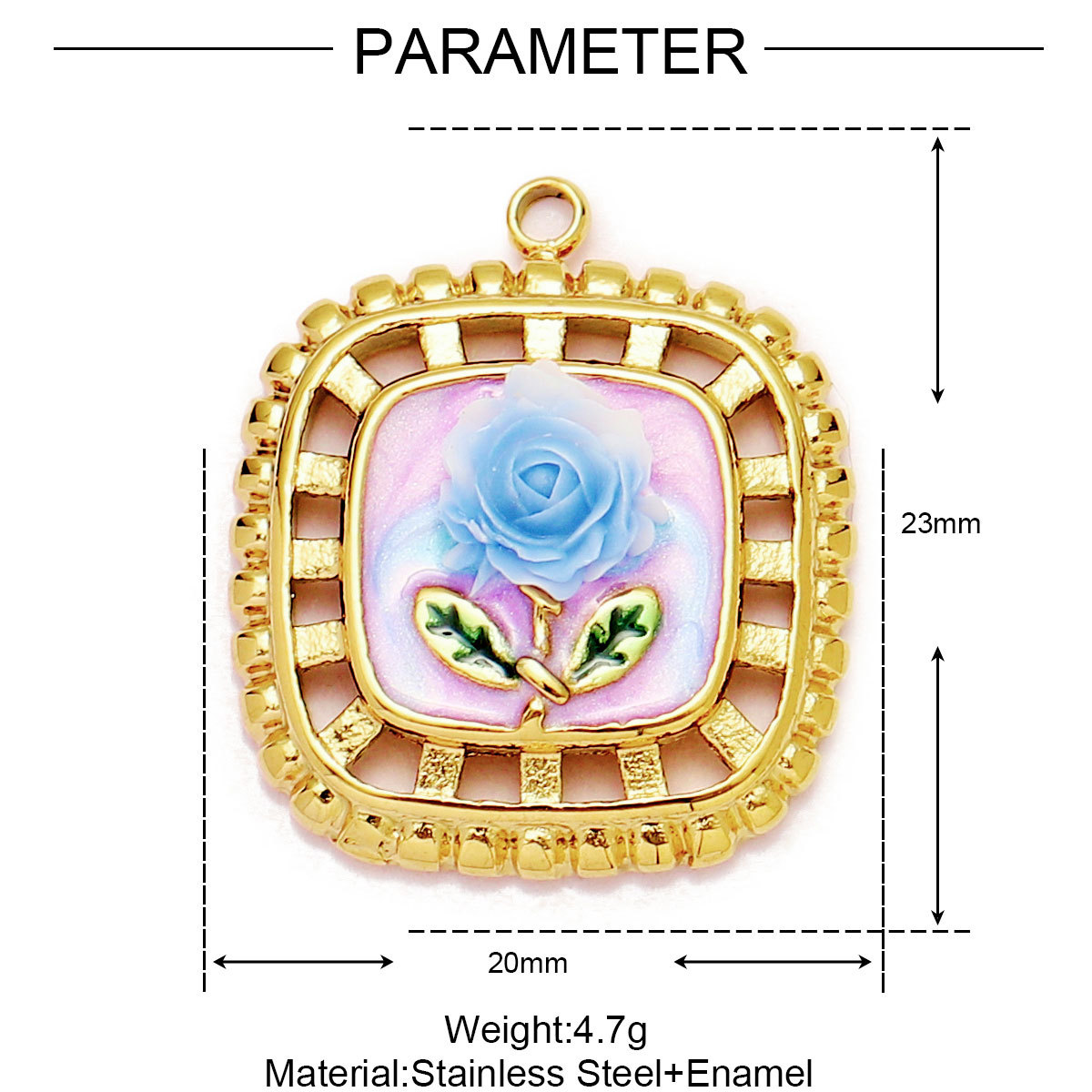 6pcs/Lot Monet Garden Style Stainless Steel Painted Flower Earring Charms Women Enamel Angel Butterfly Necklace Pendants DIY Jewelry