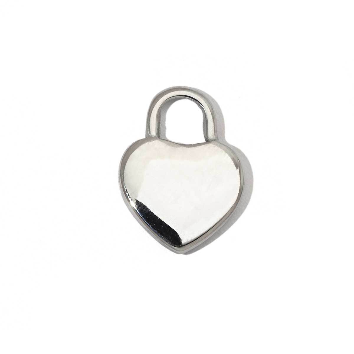 6pcs/pack Fashion heart Love stainless steel Charms Mirror Polish Lock Key DIY Pendant For Women Jewelry Making Findings