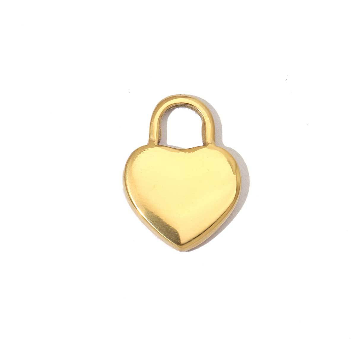 6pcs/pack Fashion heart Love stainless steel Charms Mirror Polish Lock Key DIY Pendant For Women Jewelry Making Findings
