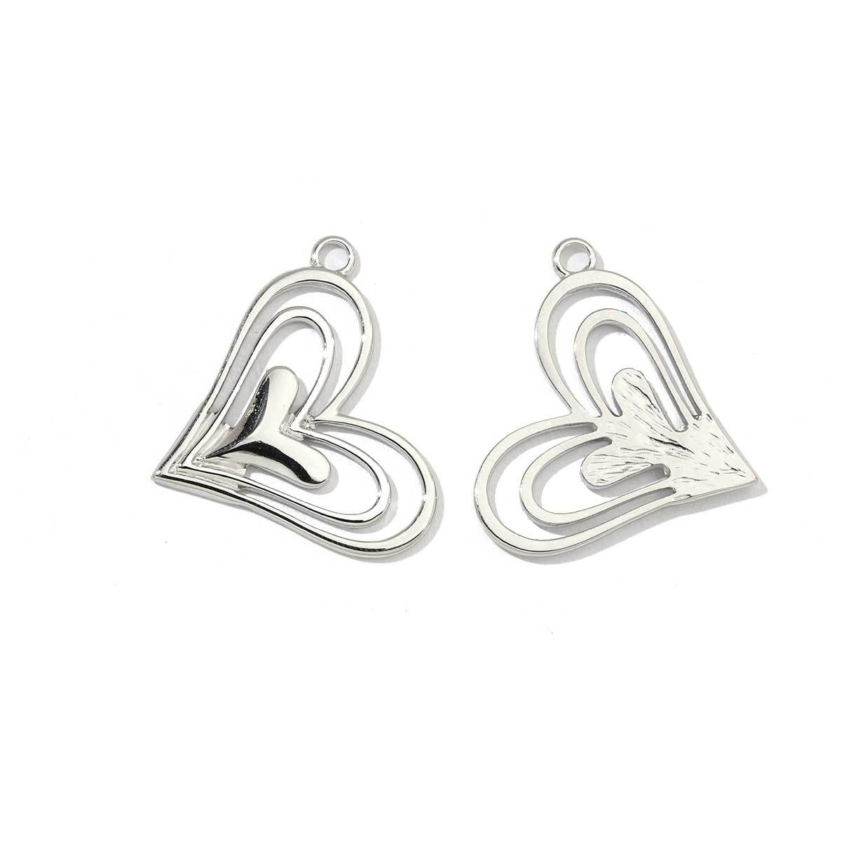 6pcs/pack Fashion heart Love stainless steel Charms Mirror Polish Lock Key DIY Pendant For Women Jewelry Making Findings
