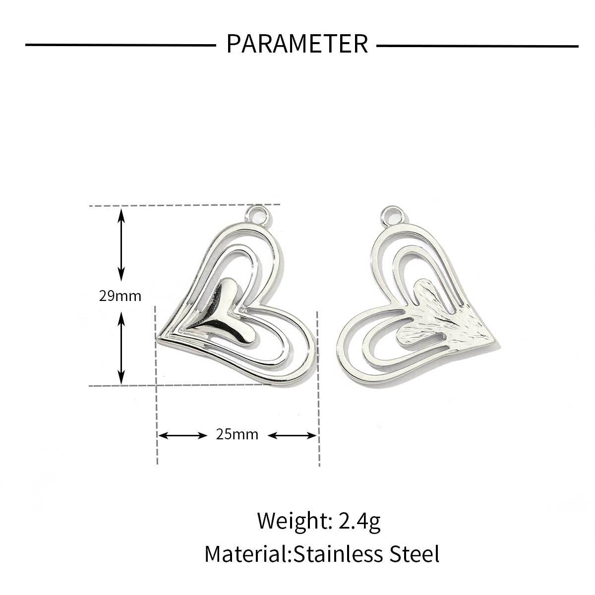6pcs/pack Fashion heart Love stainless steel Charms Mirror Polish Lock Key DIY Pendant For Women Jewelry Making Findings