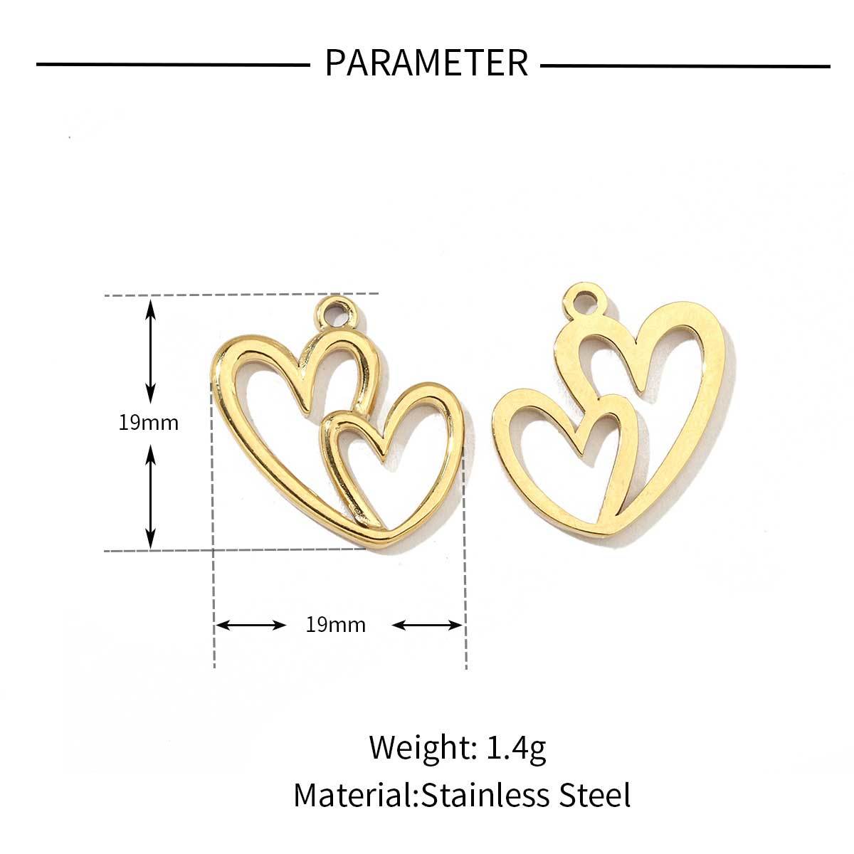 6pcs/pack Fashion Heart Love Stainless Steel Charms Mirror Polish Lock Key DIY Pendant For Women Jewelry Making Findings