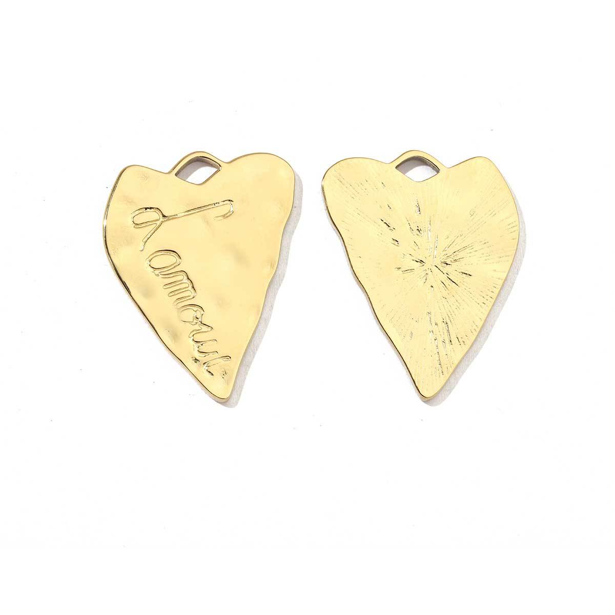 6pcs/pack Fashion Heart Love Stainless Steel Charms Mirror Polish Lock Key DIY Pendant For Women Jewelry Making Findings