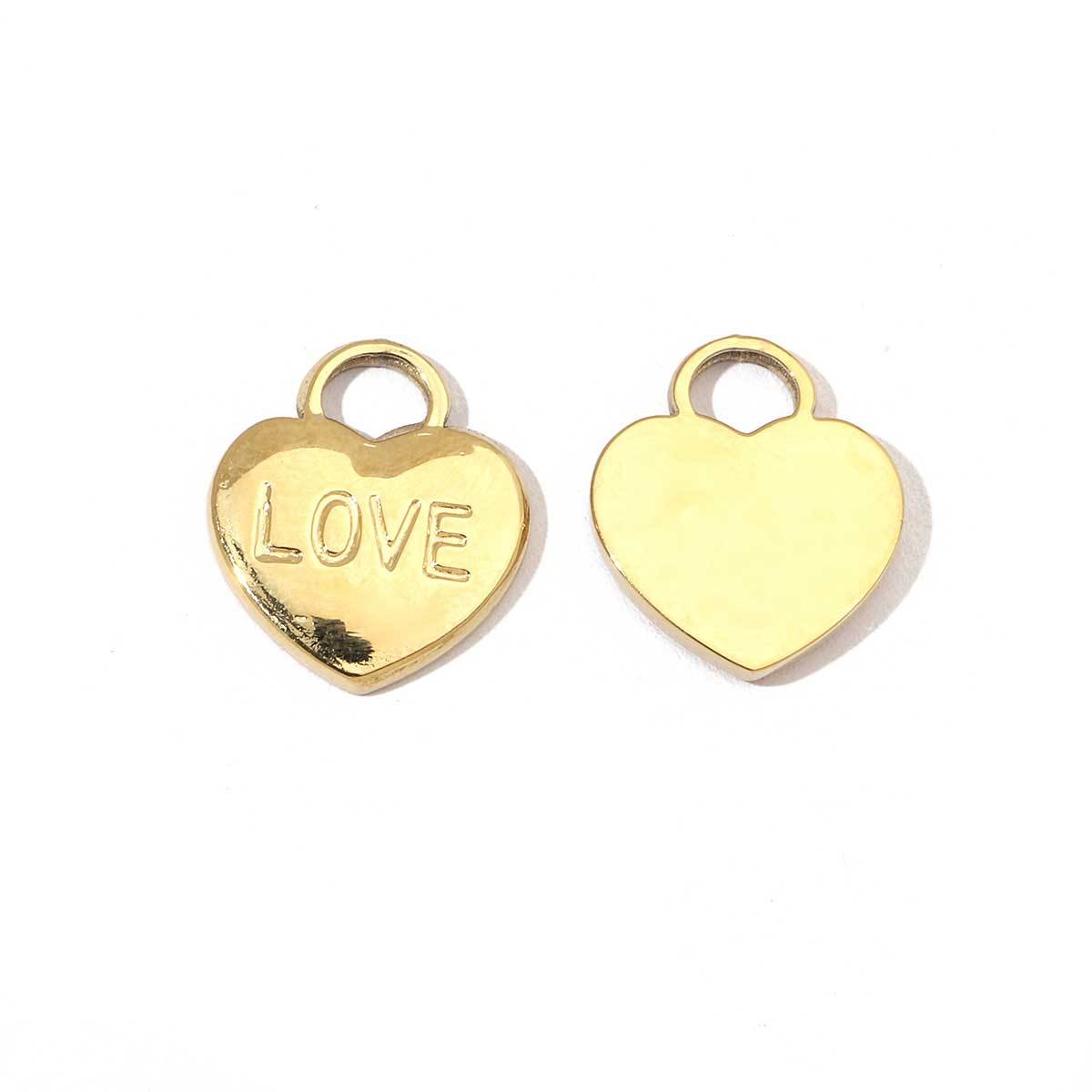 6pcs/pack Fashion Heart Love Stainless Steel Charms Mirror Polish Lock Key DIY Pendant For Women Jewelry Making Findings