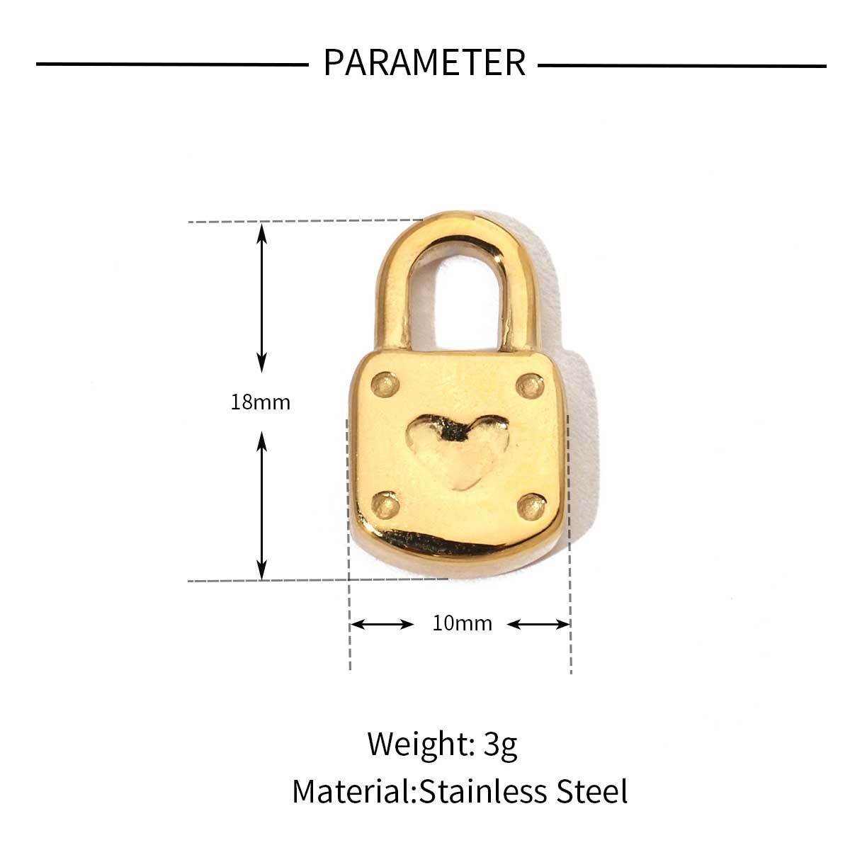 6pcs/pack Fashion Stainless steel Heart Lock Key Charms Mirror Polish Wing Love DIY Pendant For Women Jewelry Making Findings