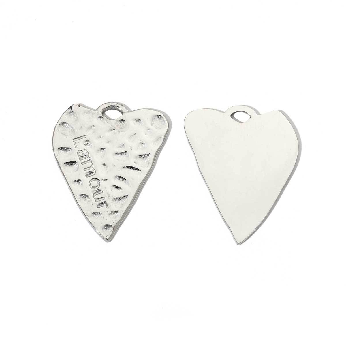 6pcs/pack Fashion Stainless steel Heart Lock Key Charms Mirror Polish Wing Love DIY Pendant For Women Jewelry Making Findings