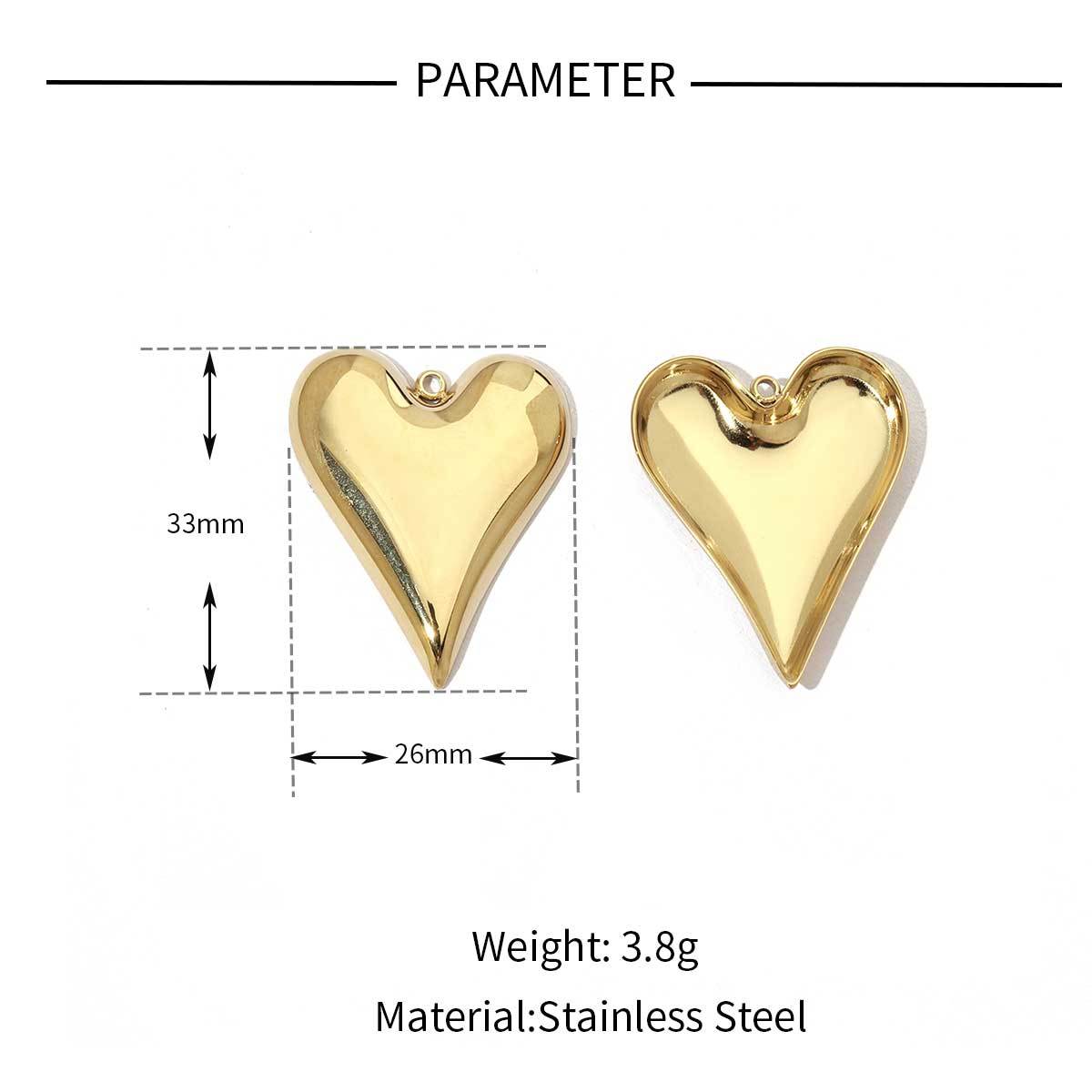 6pcs/pack Fashion Stainless Steel Heart Lock Key Charms Mirror Polish Wing Love DIY Pendant For Women Jewelry Making Findings