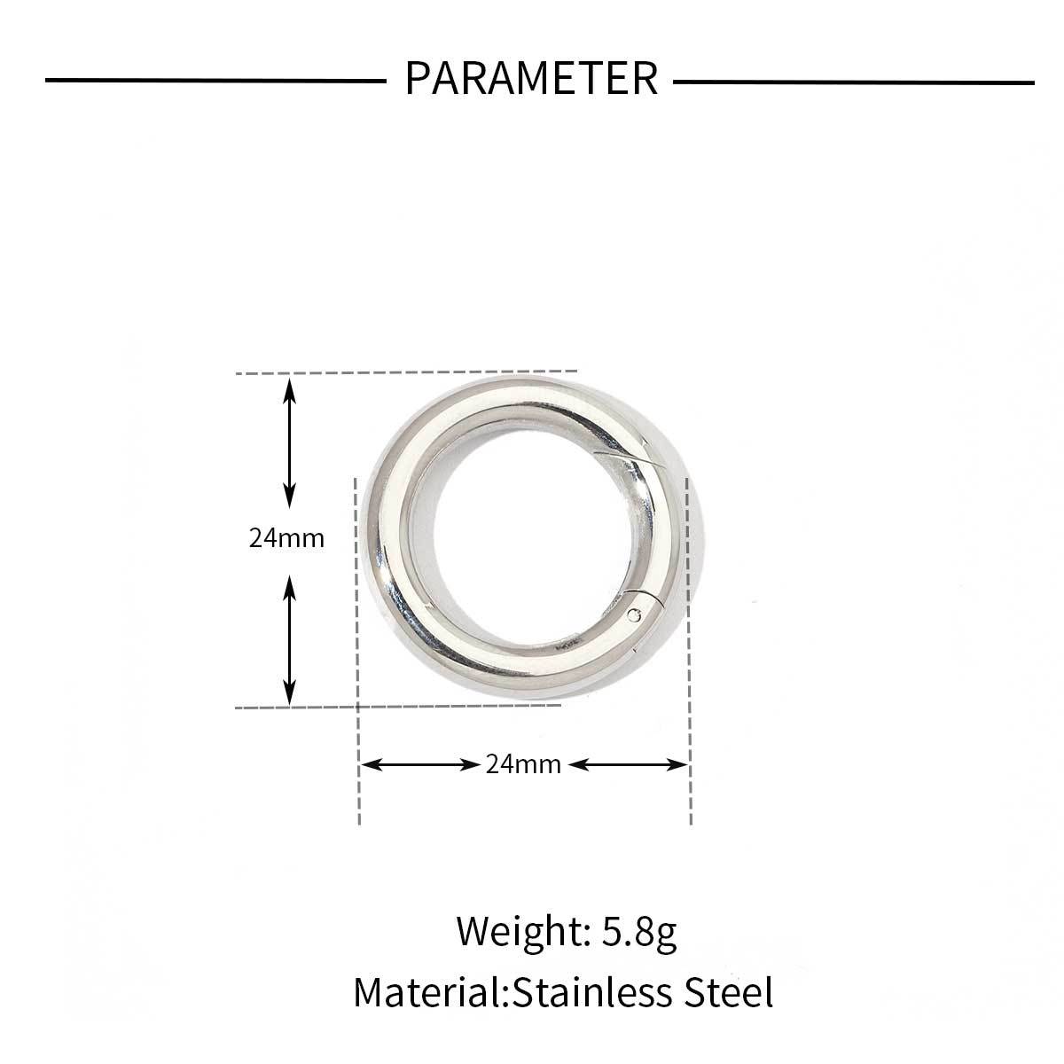 6pcs/pack Stainless Steel Mirror Polish Heart Circle Clasps Fashion Oval Spring Buckle Finding For Jewelry Making