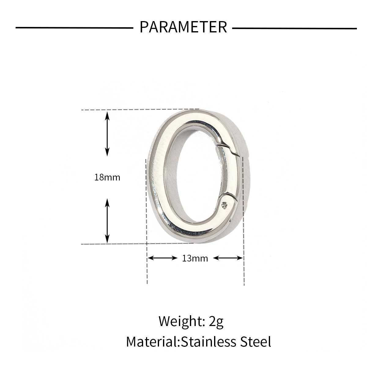 6pcs/pack Stainless Steel Mirror Polish Heart Circle Clasps Fashion Oval Spring Buckle Finding For Jewelry Making