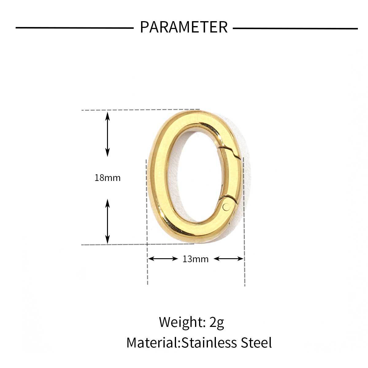 6pcs/pack Stainless Steel Mirror Polish Heart Circle Clasps Fashion Oval Spring Buckle Finding For Jewelry Making