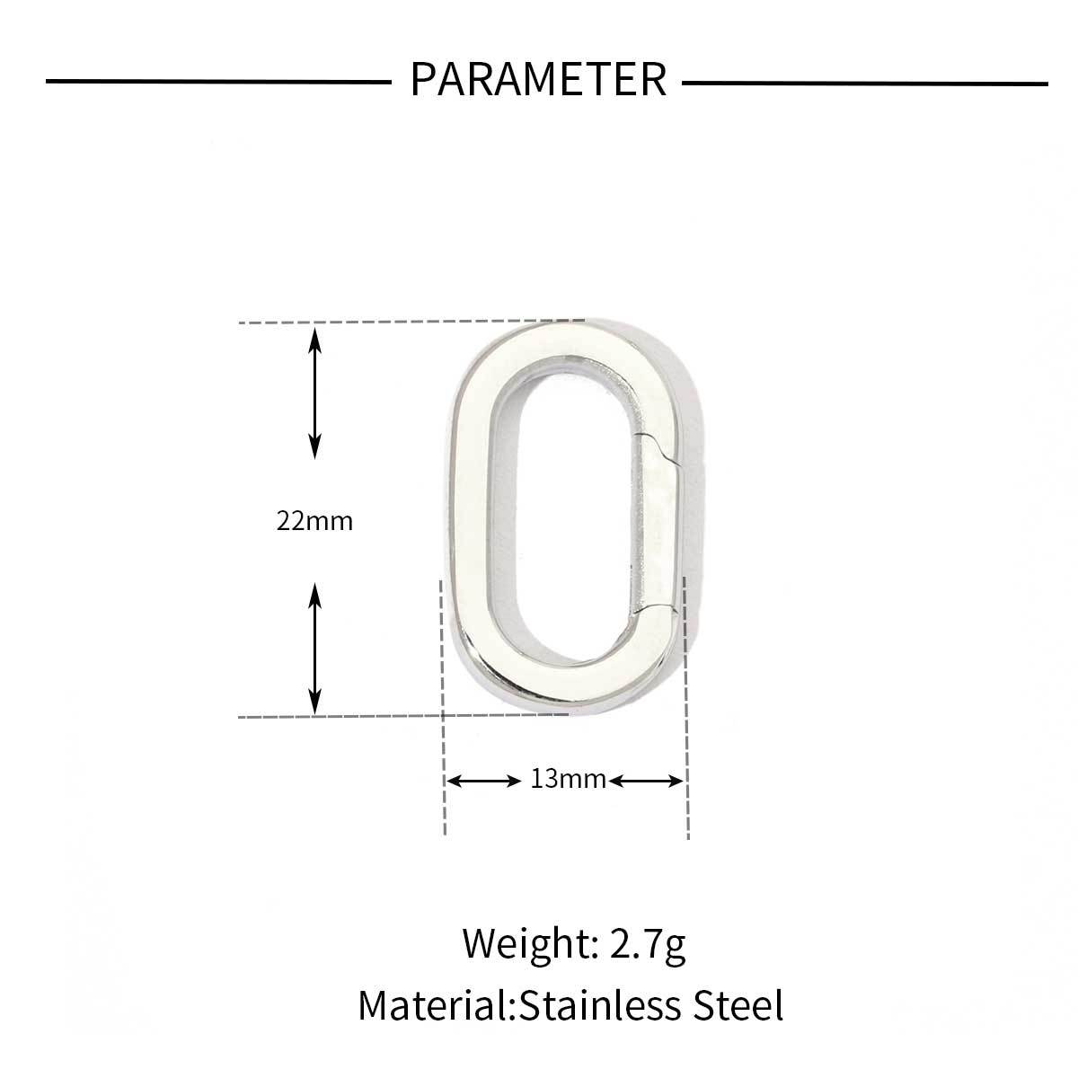 6pcs/pack Stainless Steel Mirror Polish Heart Circle Clasps Fashion Oval Spring Buckle Finding For Jewelry Making