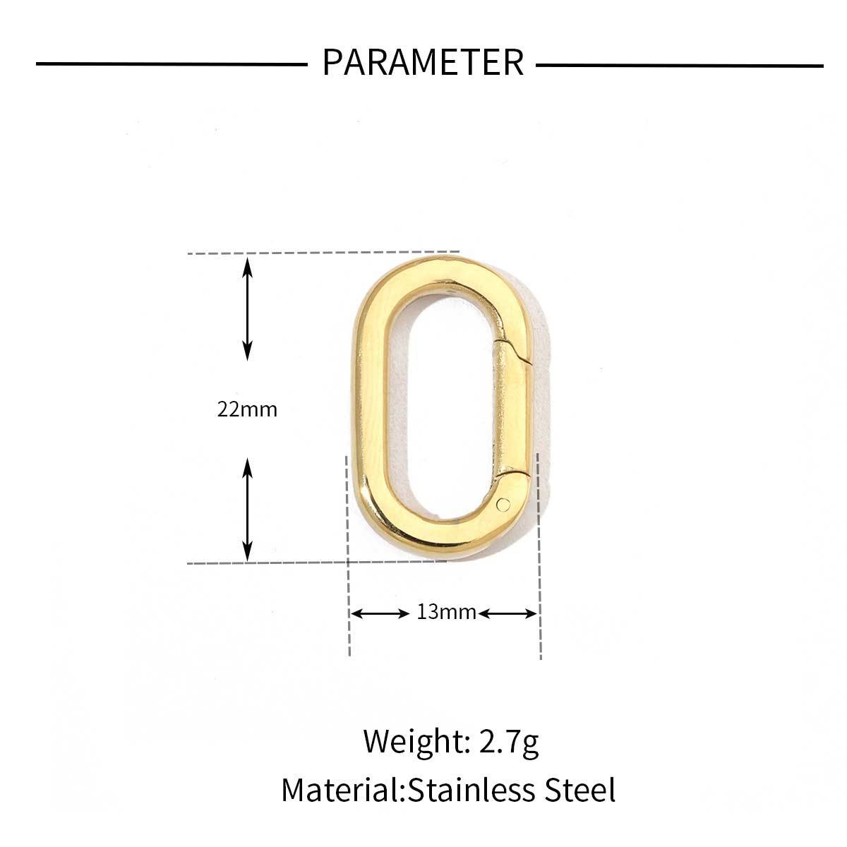 6pcs/pack Stainless Steel Mirror Polish Heart Circle Clasps Fashion Oval Spring Buckle Finding For Jewelry Making