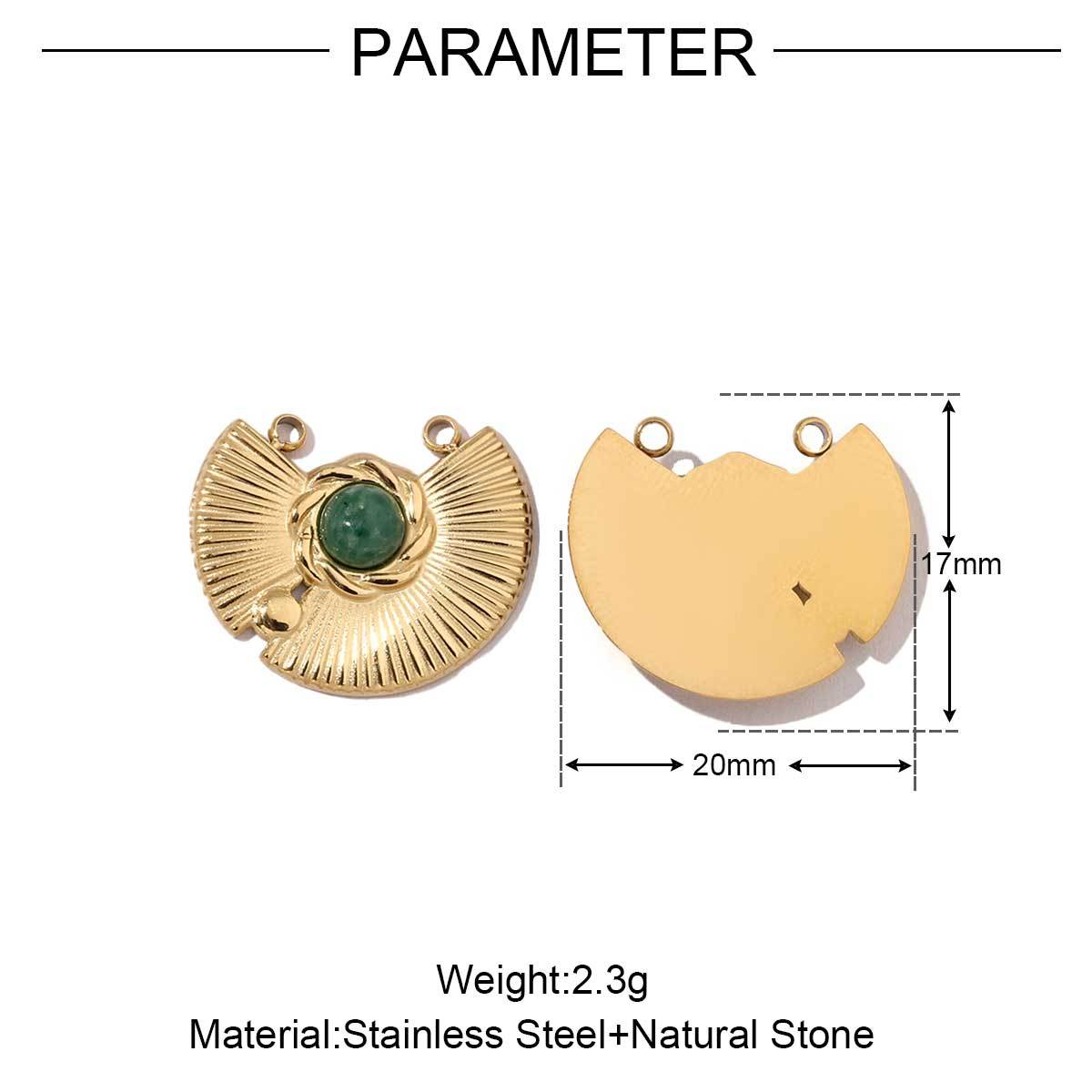 6pcs/pack Stainless steel Geometric Love Natural Stone Charms Mirror Polish Bohemia DIY Pendant For Women Jewelry Making Findings