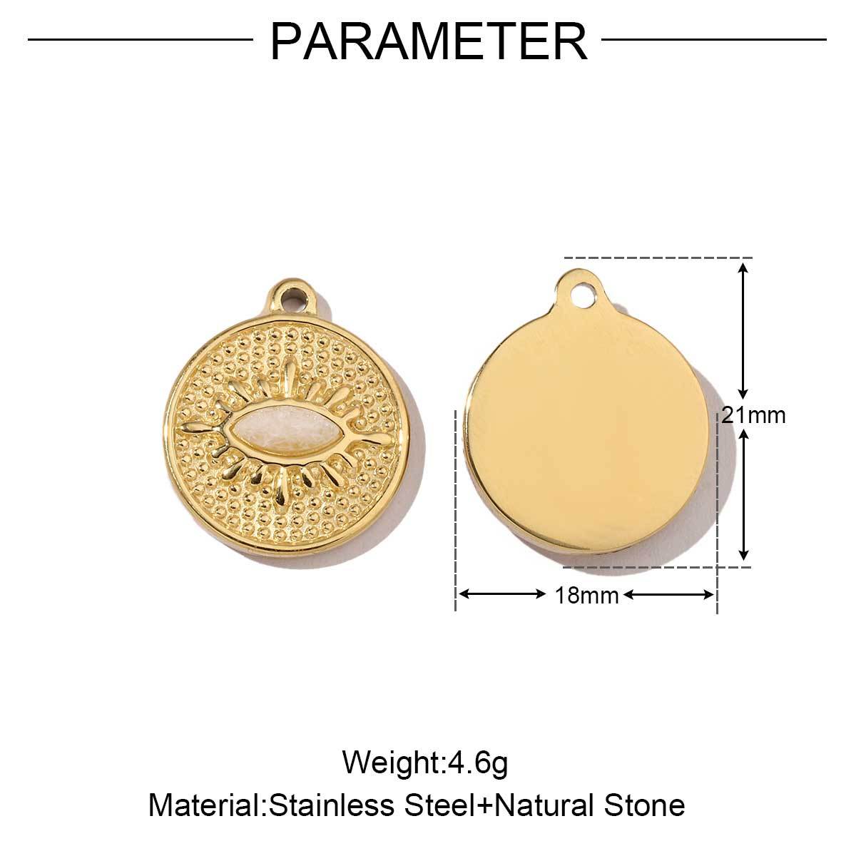 6pcs/pack Stainless steel Geometric Love Natural Stone Charms Mirror Polish Bohemia DIY Pendant For Women Jewelry Making Findings