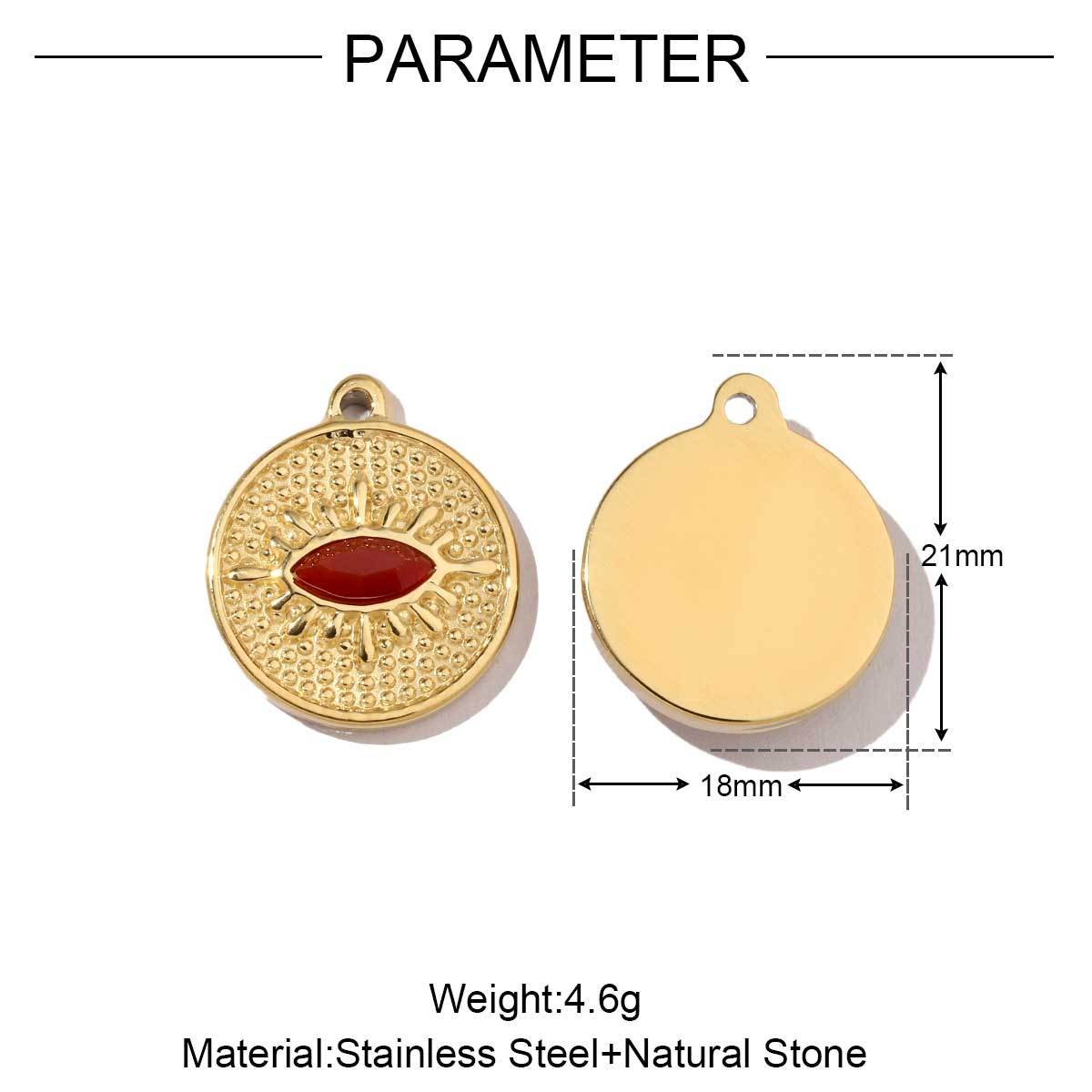 6pcs/pack Stainless steel Geometric Love Natural Stone Charms Mirror Polish Bohemia DIY Pendant For Women Jewelry Making Findings