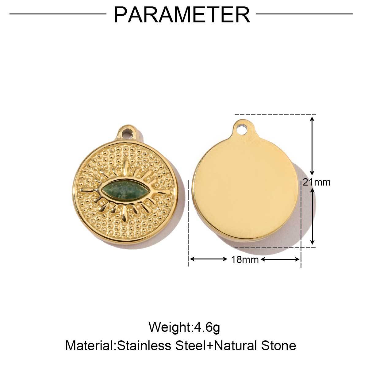 6pcs/pack Stainless steel Geometric Love Natural Stone Charms Mirror Polish Bohemia DIY Pendant For Women Jewelry Making Findings
