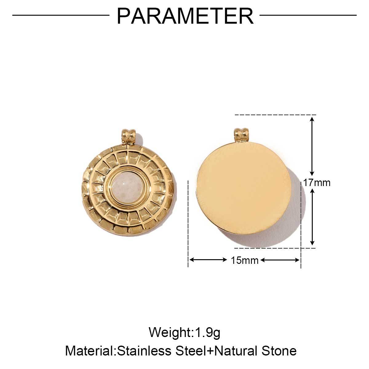 6pcs/pack Stainless steel Geometric Love Natural Stone Charms Mirror Polish Bohemia DIY Pendant For Women Jewelry Making Findings