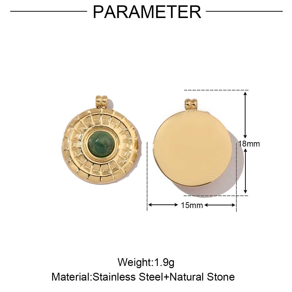 6pcs/pack Stainless steel Geometric Love Natural Stone Charms Mirror Polish Bohemia DIY Pendant For Women Jewelry Making Findings