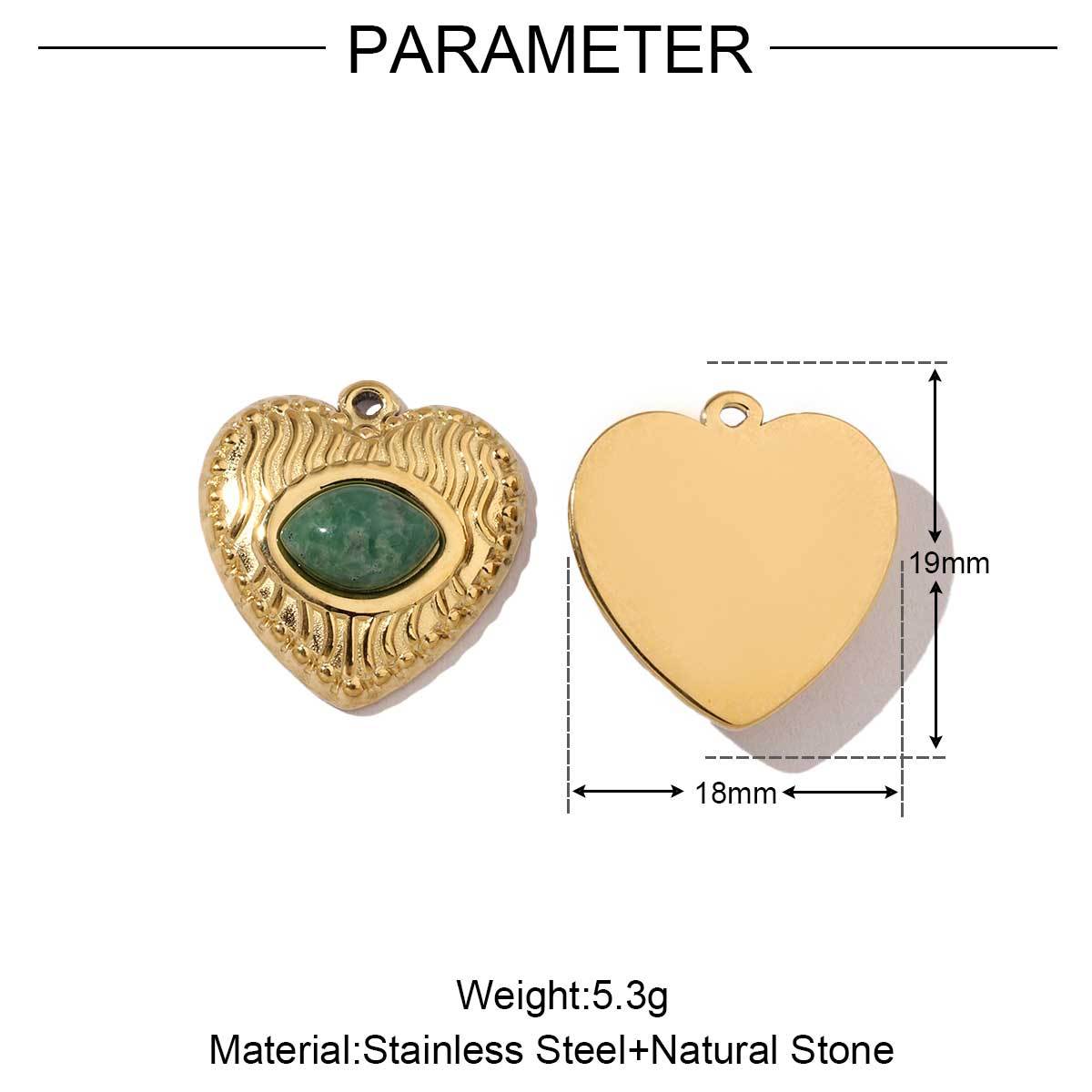 6pcs/pack Stainless steel Geometric Love Natural Stone Charms Mirror Polish Bohemia DIY Pendant For Women Jewelry Making Findings