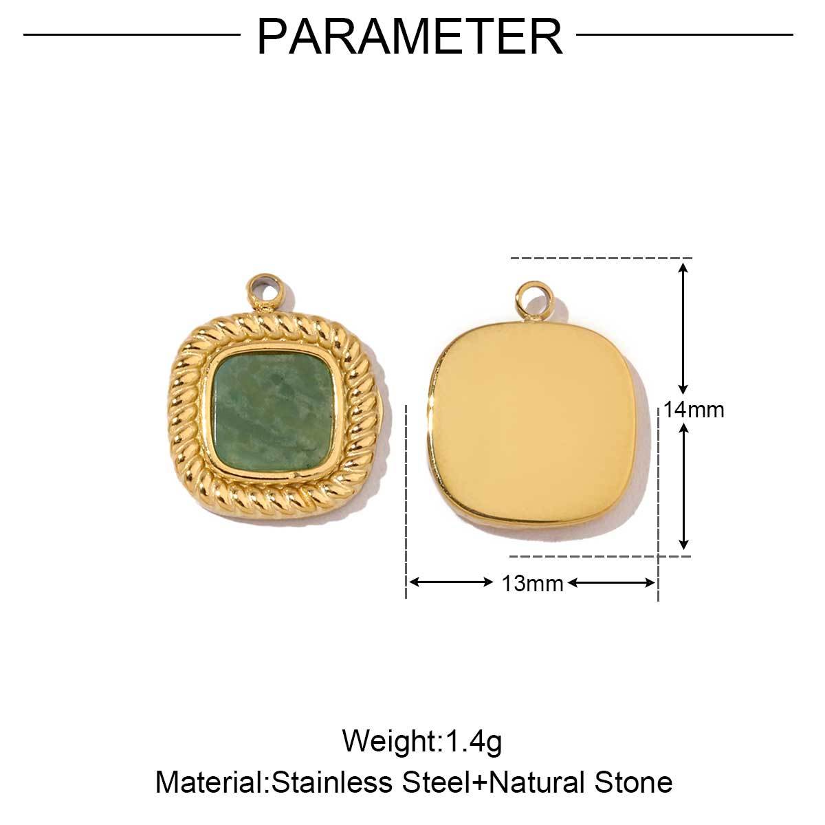 6pcs/pack Stainless steel Geometric Love Natural Stone Charms Mirror Polish Bohemia DIY Pendant For Women Jewelry Making Findings