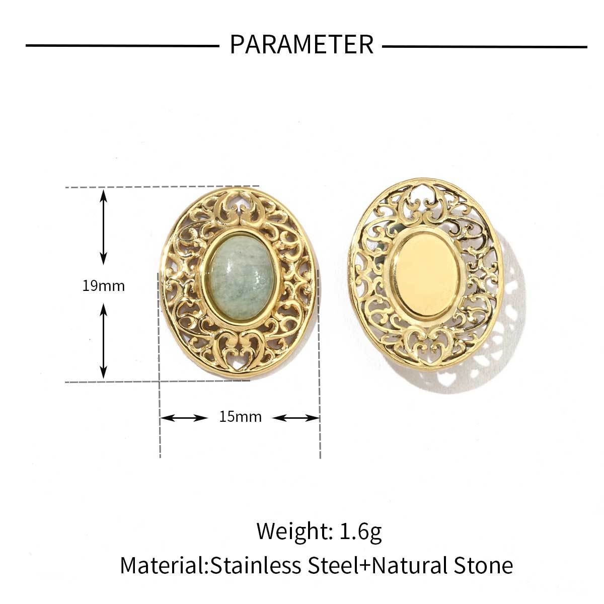 6pcs/pack Mirror Polish Stainless Steel Eye Horn Natural Stone Charms Bohemia Flower DIY Pendant For Women Jewelry Making Finding