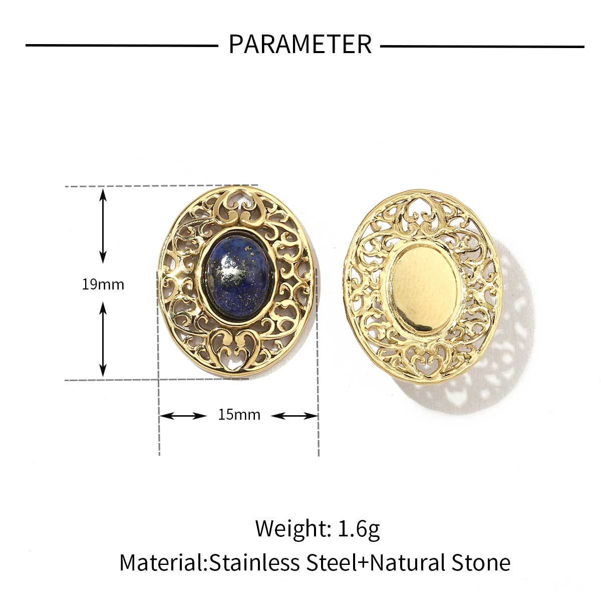 6pcs/pack Mirror Polish Stainless Steel Eye Horn Natural Stone Charms Bohemia Flower DIY Pendant For Women Jewelry Making Finding