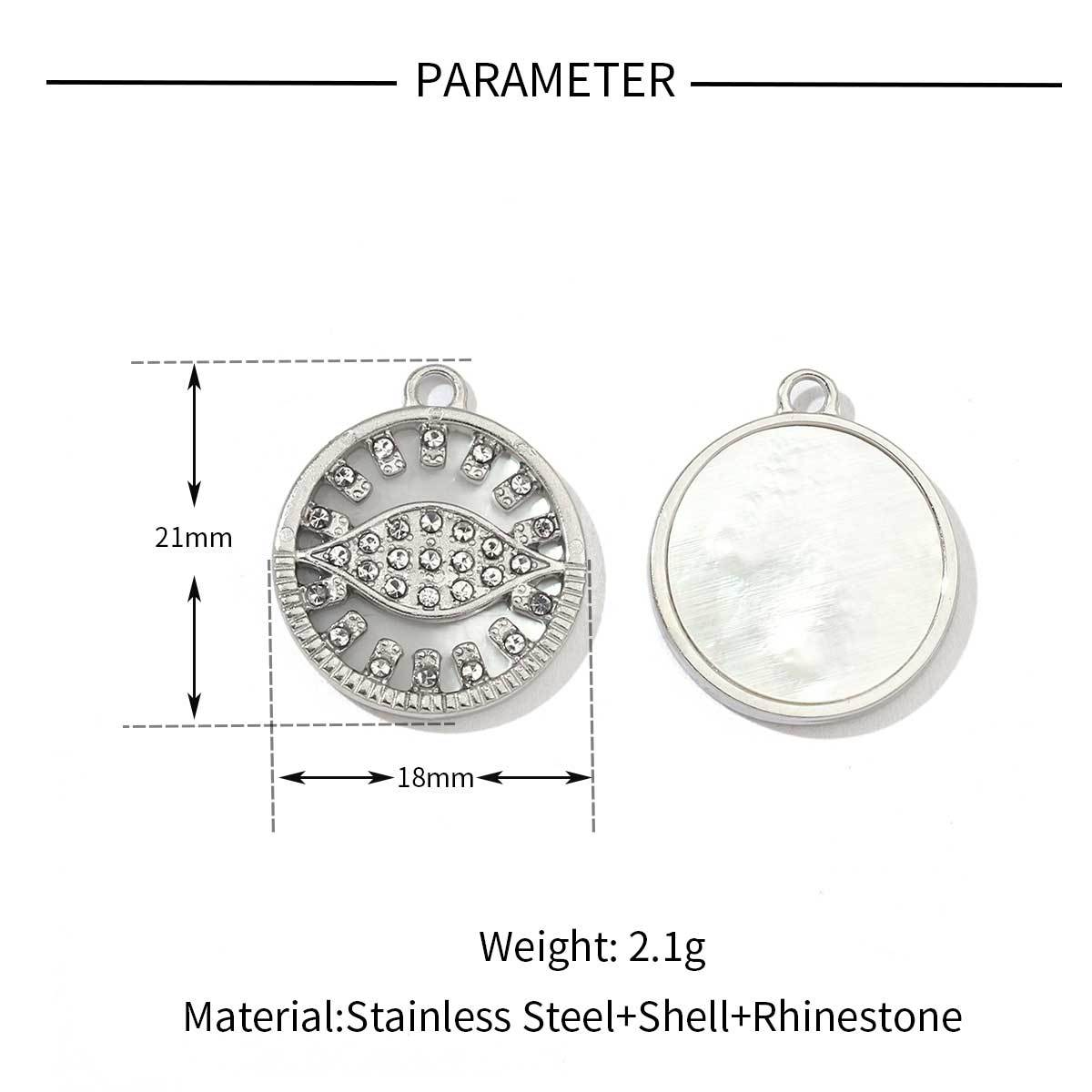 6pcs/pack Mirror Polish Steel Star Heart Natural Shell Charms French Style Clover DIY Pendant For Women Jewelry Making Finding