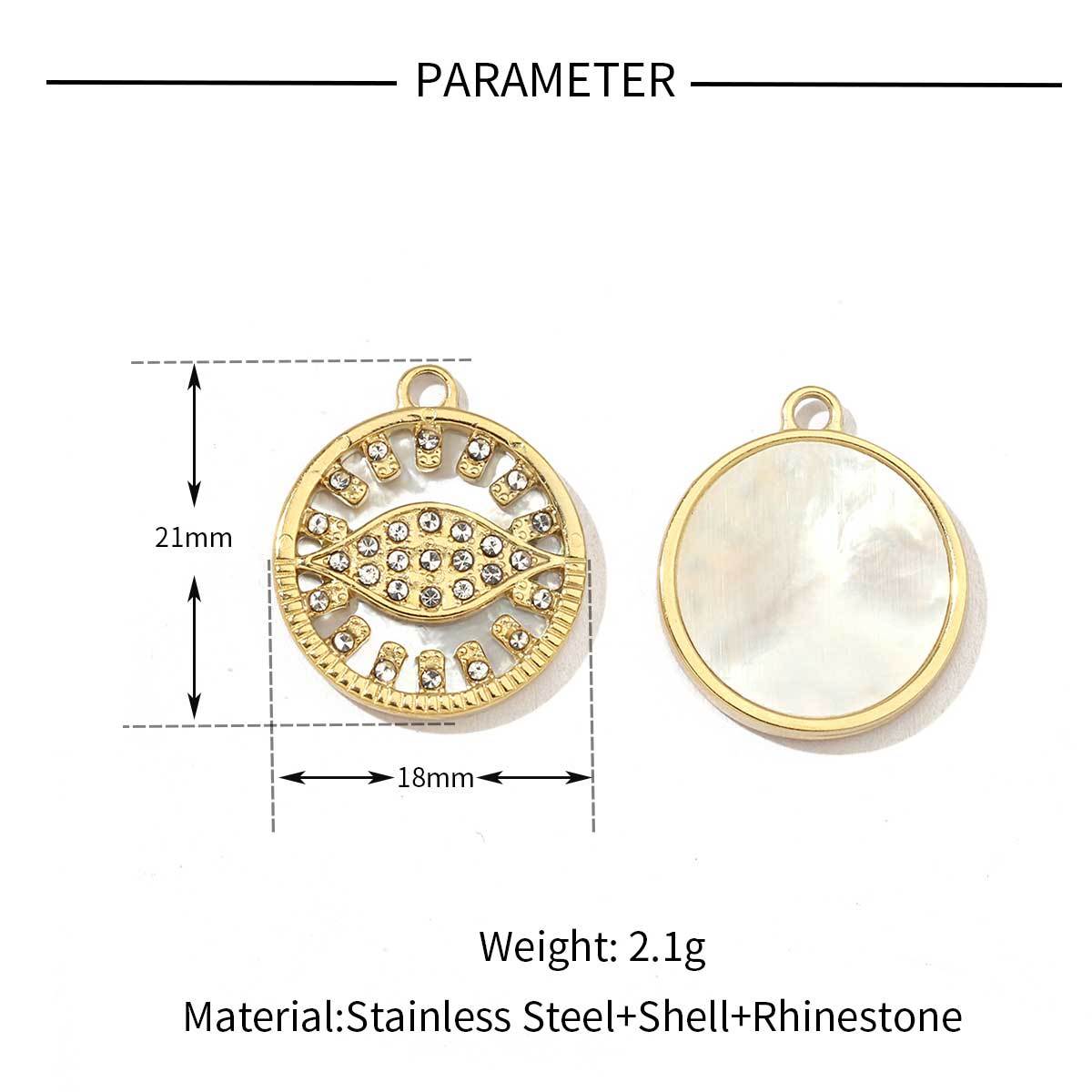6pcs/pack Mirror Polish Steel Star Heart Natural Shell Charms French Style Clover DIY Pendant For Women Jewelry Making Finding