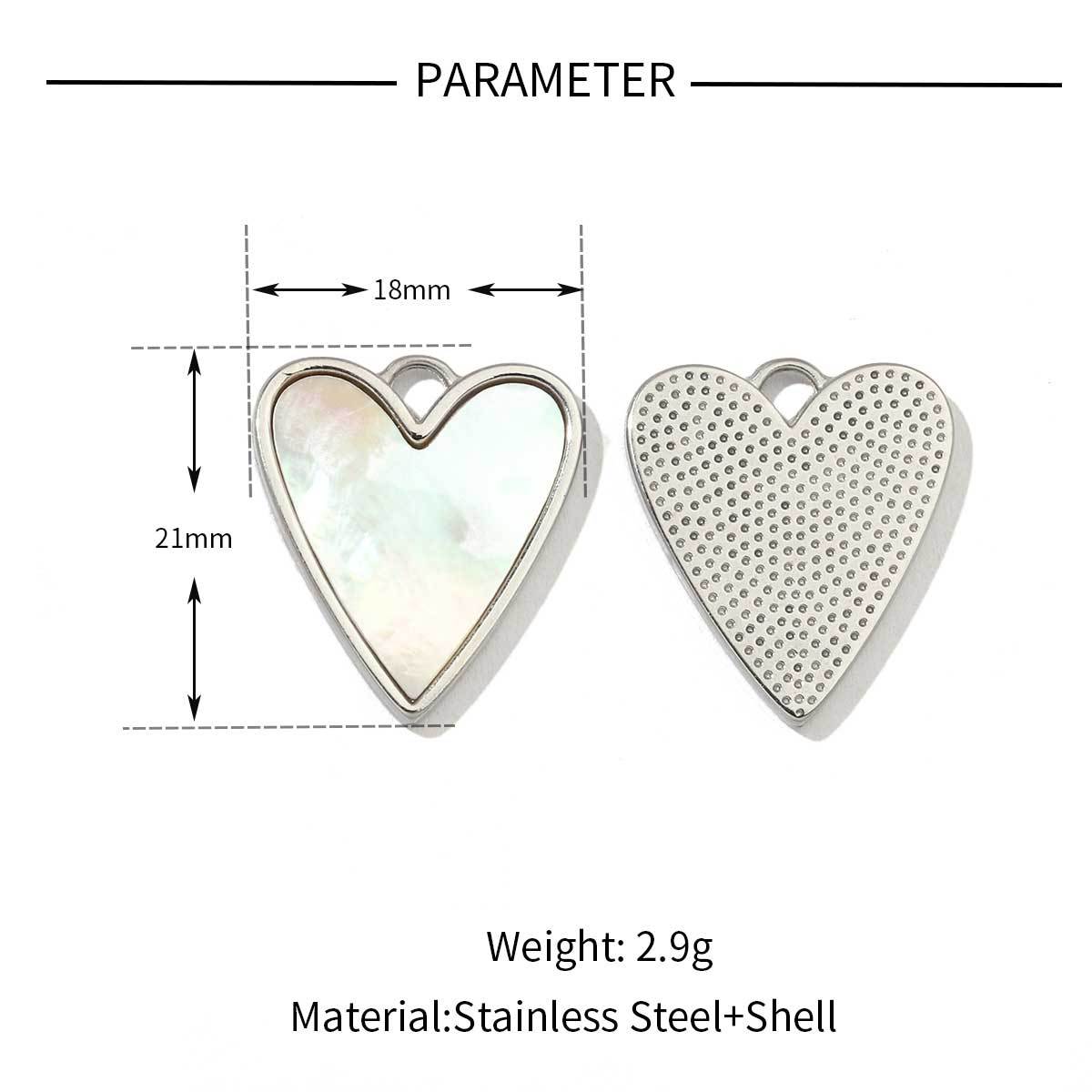 6pcs/pack Mirror Polish Stainless Steel Star Heart Natural Shell Charms French Style Clover DIY Pendant For Women Jewelry Making Finding