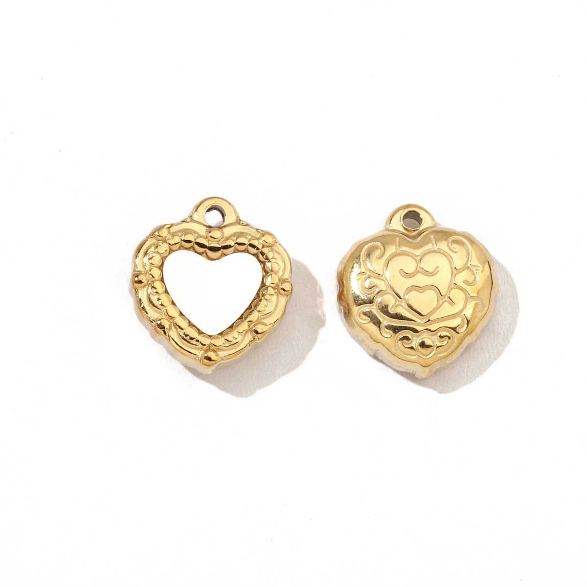 6pcs/pack Mirror Polish Stainless Steel Star Heart Natural Shell Charms French Style Clover DIY Pendant For Women Jewelry Making Finding