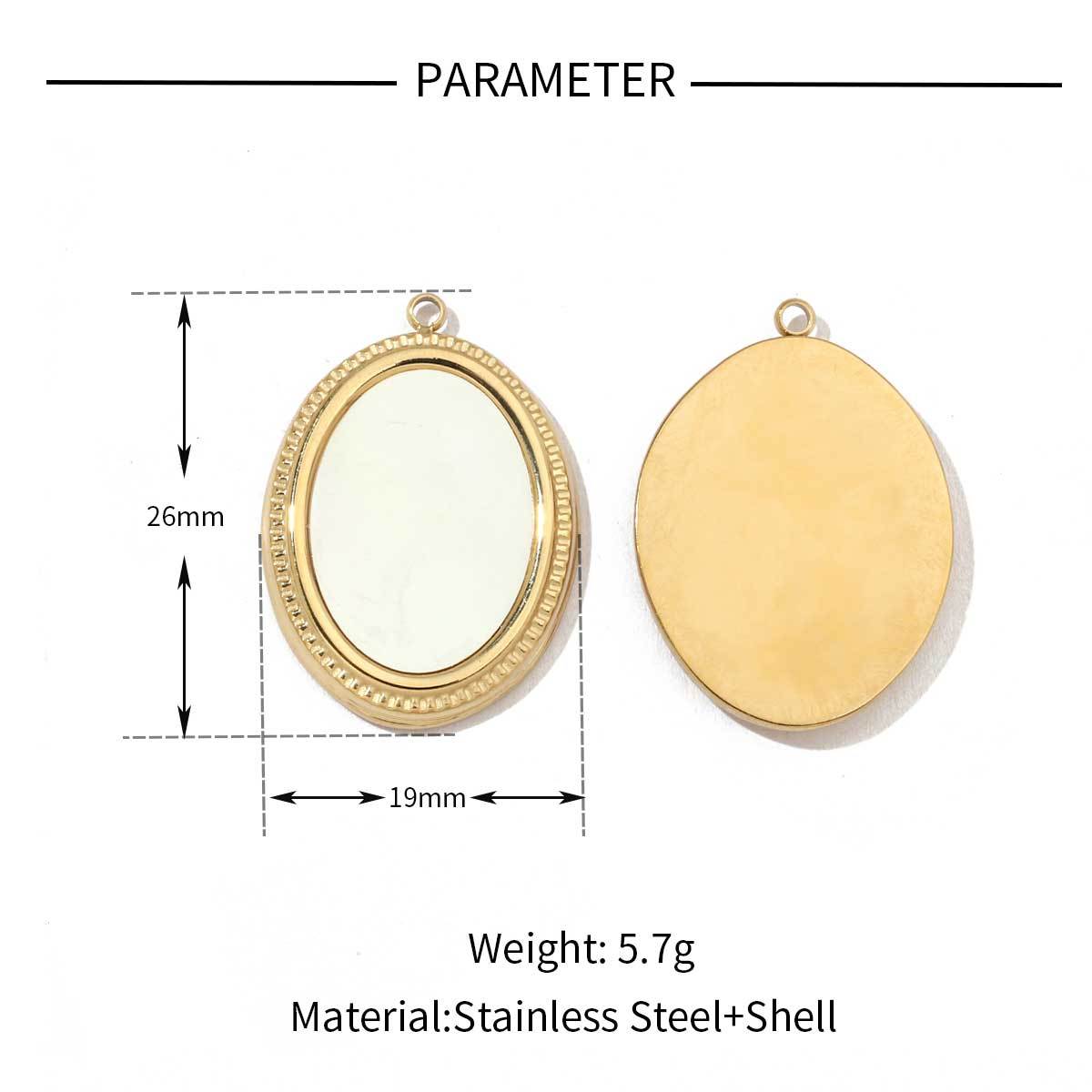 6pcs/pack Mirror Polish Stainless Steel Star Heart Natural Shell Charms French Style Clover DIY Pendant For Women Jewelry Making Finding