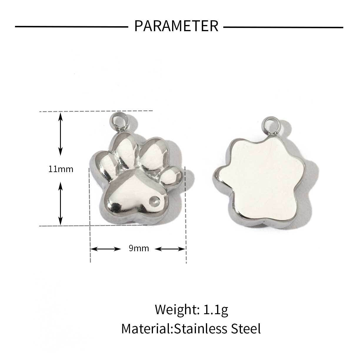 6pcs/pack Mirror Polish Rabbit Cat Paw Flower Charms Stainless Steel Ladybug Dragon Bee DIY Pendant For Women Jewelry Making Finding