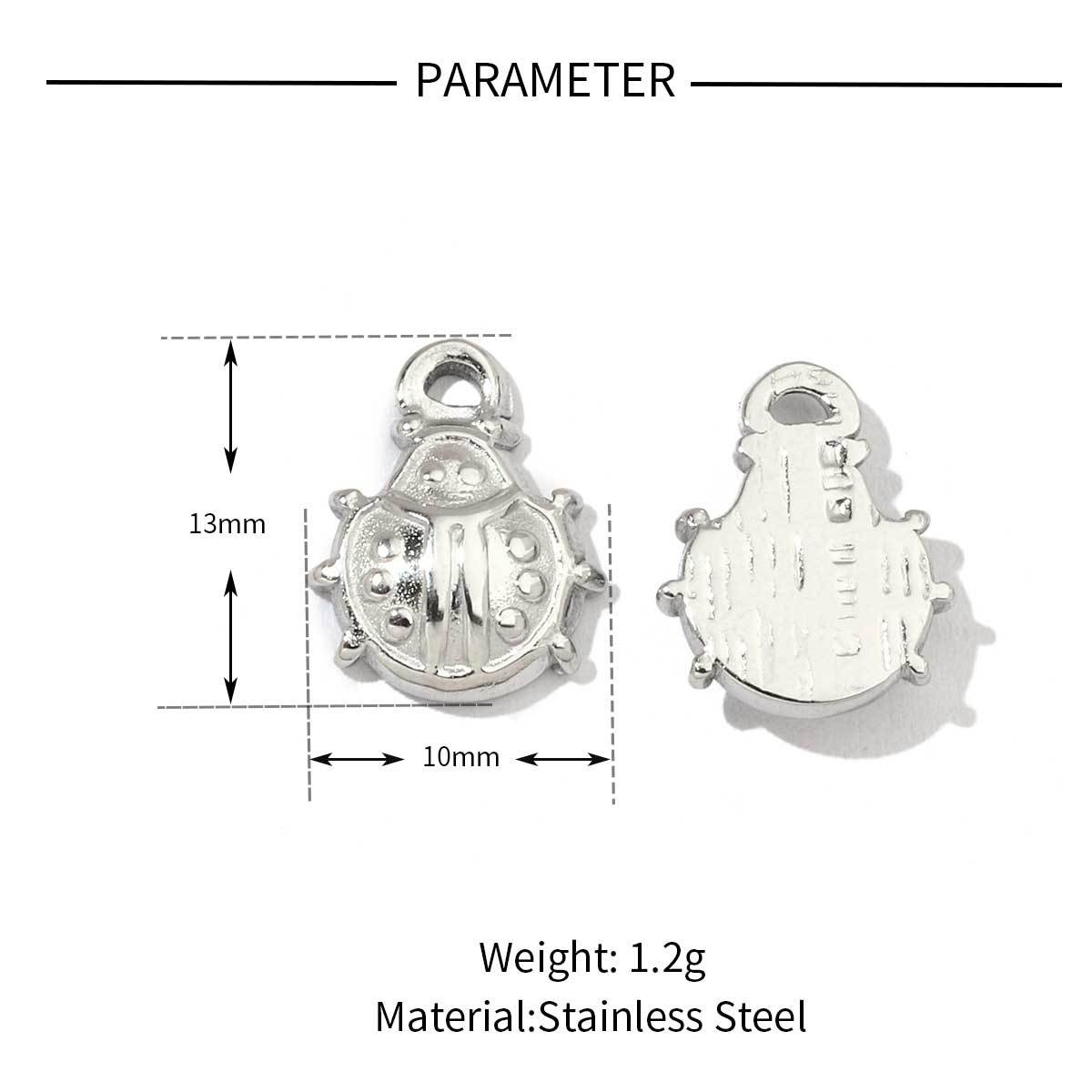 6pcs/pack Mirror Polish Rabbit Cat Paw Flower Charms Stainless Steel Ladybug Dragon Bee DIY Pendant For Women Jewelry Making Finding