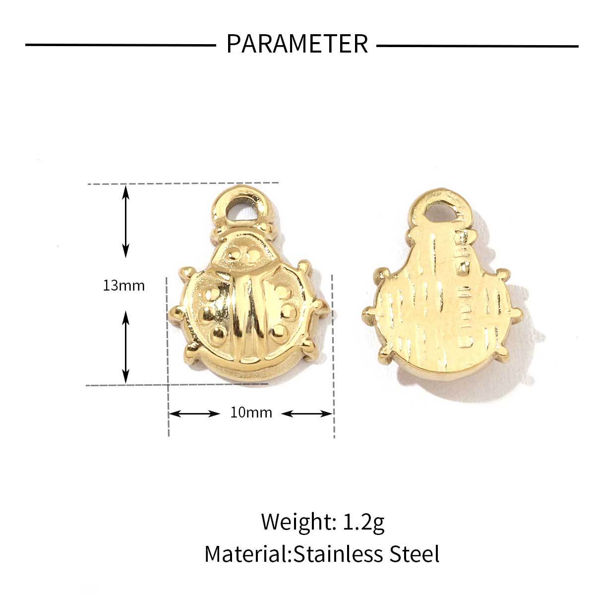 6pcs/pack Mirror Polish Rabbit Cat Paw Flower Charms Stainless Steel Ladybug Dragon Bee DIY Pendant For Women Jewelry Making Finding