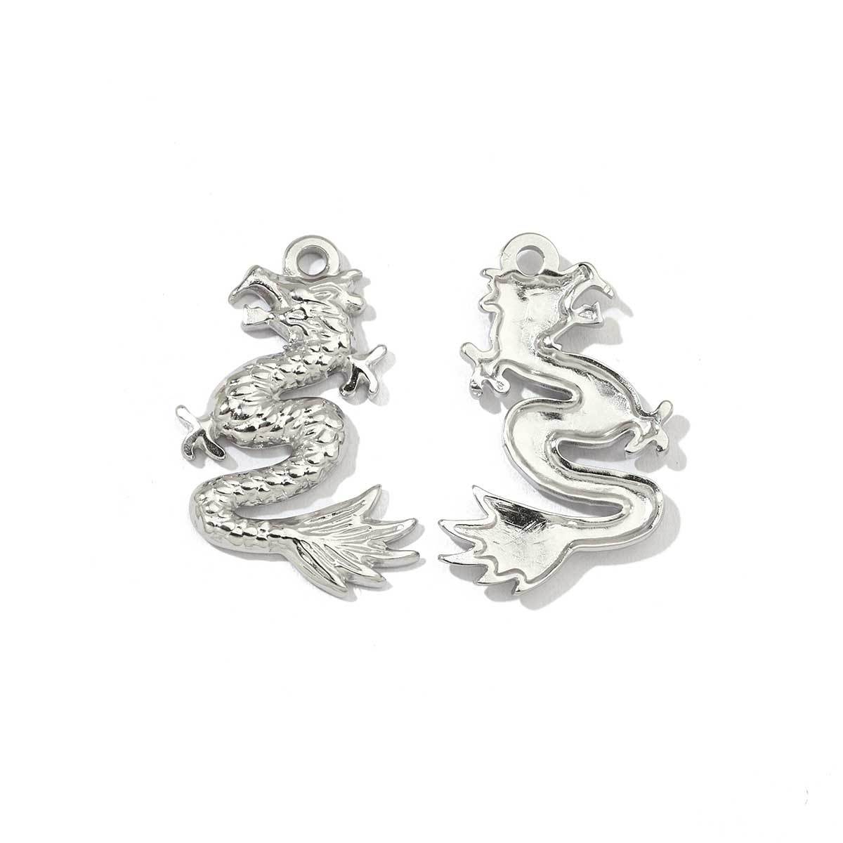 6pcs/pack Mirror Polish Rabbit Cat Paw Flower Charms Stainless Steel Ladybug Dragon Bee DIY Pendant For Women Jewelry Making Finding
