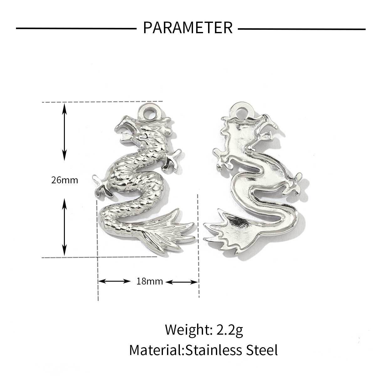 6pcs/pack Mirror Polish Rabbit Cat Paw Flower Charms Stainless Steel Ladybug Dragon Bee DIY Pendant For Women Jewelry Making Finding