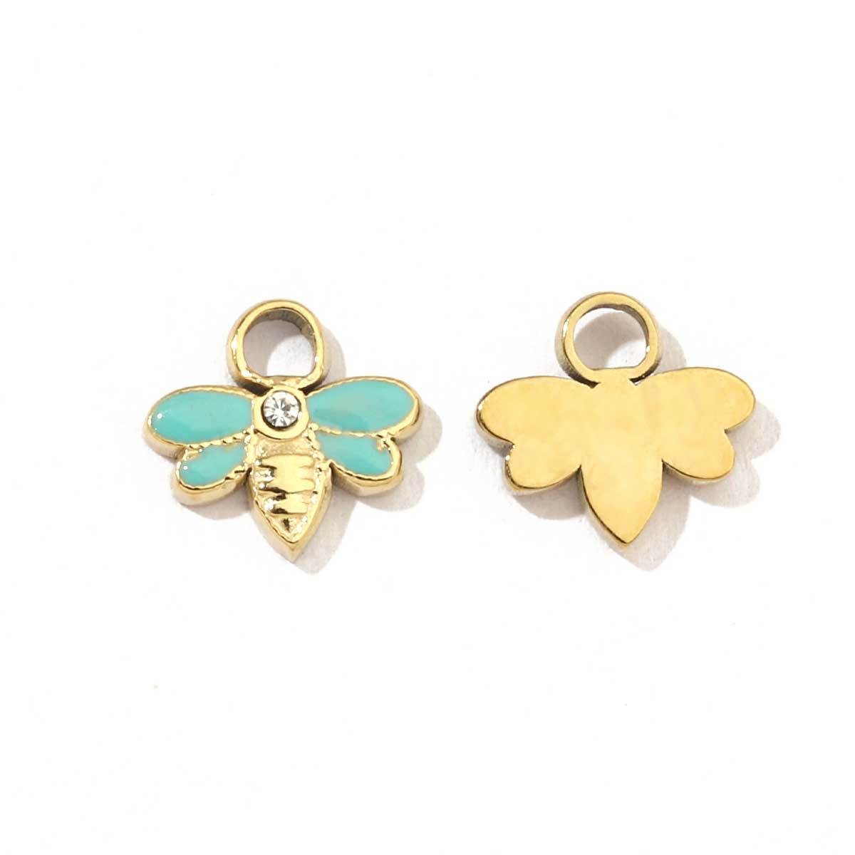 6pcs/pack Mirror Polish Rabbit Cat Paw Flower Charms Stainless Steel Ladybug Dragon Bee DIY Pendant For Women Jewelry Making Finding