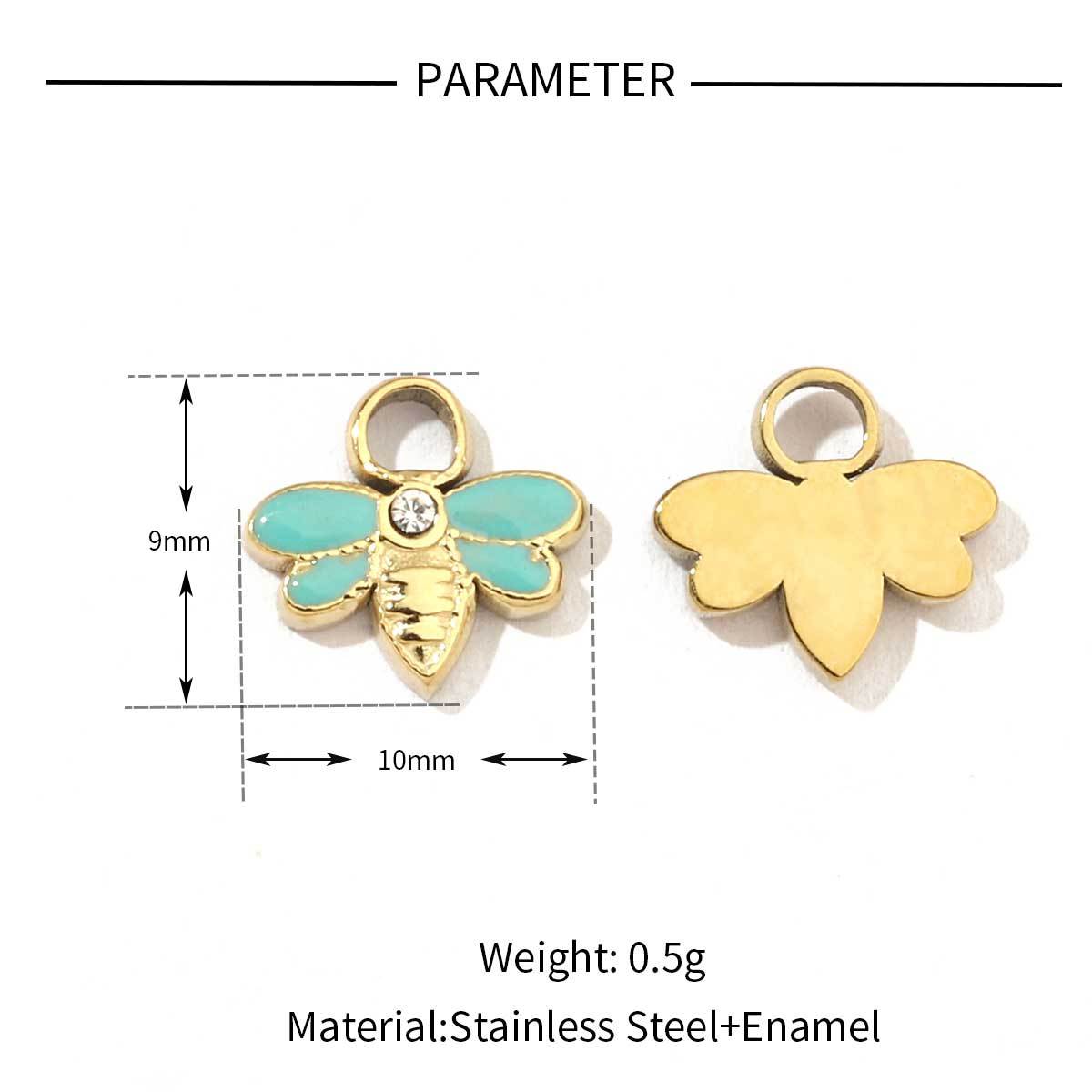 6pcs/pack Mirror Polish Rabbit Cat Paw Flower Charms Stainless Steel Ladybug Dragon Bee DIY Pendant For Women Jewelry Making Finding