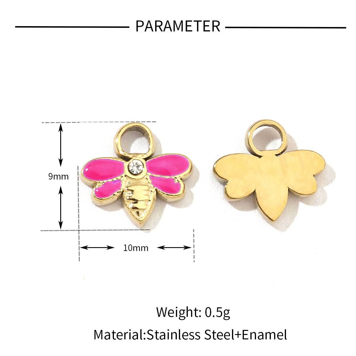 6pcs/pack Mirror Polish Rabbit Cat Paw Flower Charms Stainless Steel Ladybug Dragon Bee DIY Pendant For Women Jewelry Making Finding