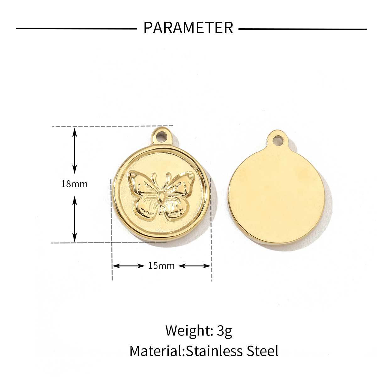 6pcs/pack Mirror Polish Rabbit Cat Paw Flower Charms Stainless Steel Ladybug Dragon Bee DIY Pendant For Women Jewelry Making Finding
