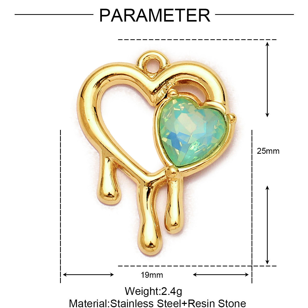 6pcs/Lot Stainless Steel Enamel Love Heart Necklace Pendant Women Moon Butterfly Bracelet DIY Charms Stone Jewelry