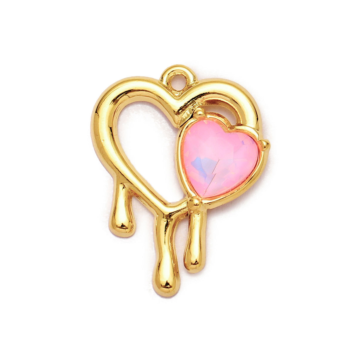 6pcs/Lot Stainless Steel Enamel Love Heart Necklace Pendant Women Moon Butterfly Bracelet DIY Charms Stone Jewelry