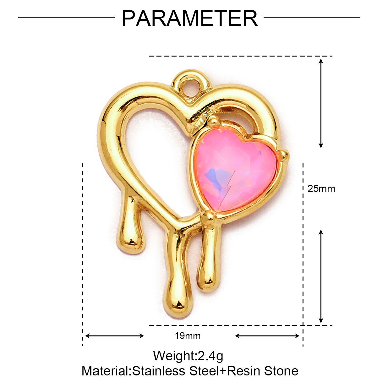 6pcs/Lot Stainless Steel Enamel Love Heart Necklace Pendant Women Moon Butterfly Bracelet DIY Charms Stone Jewelry