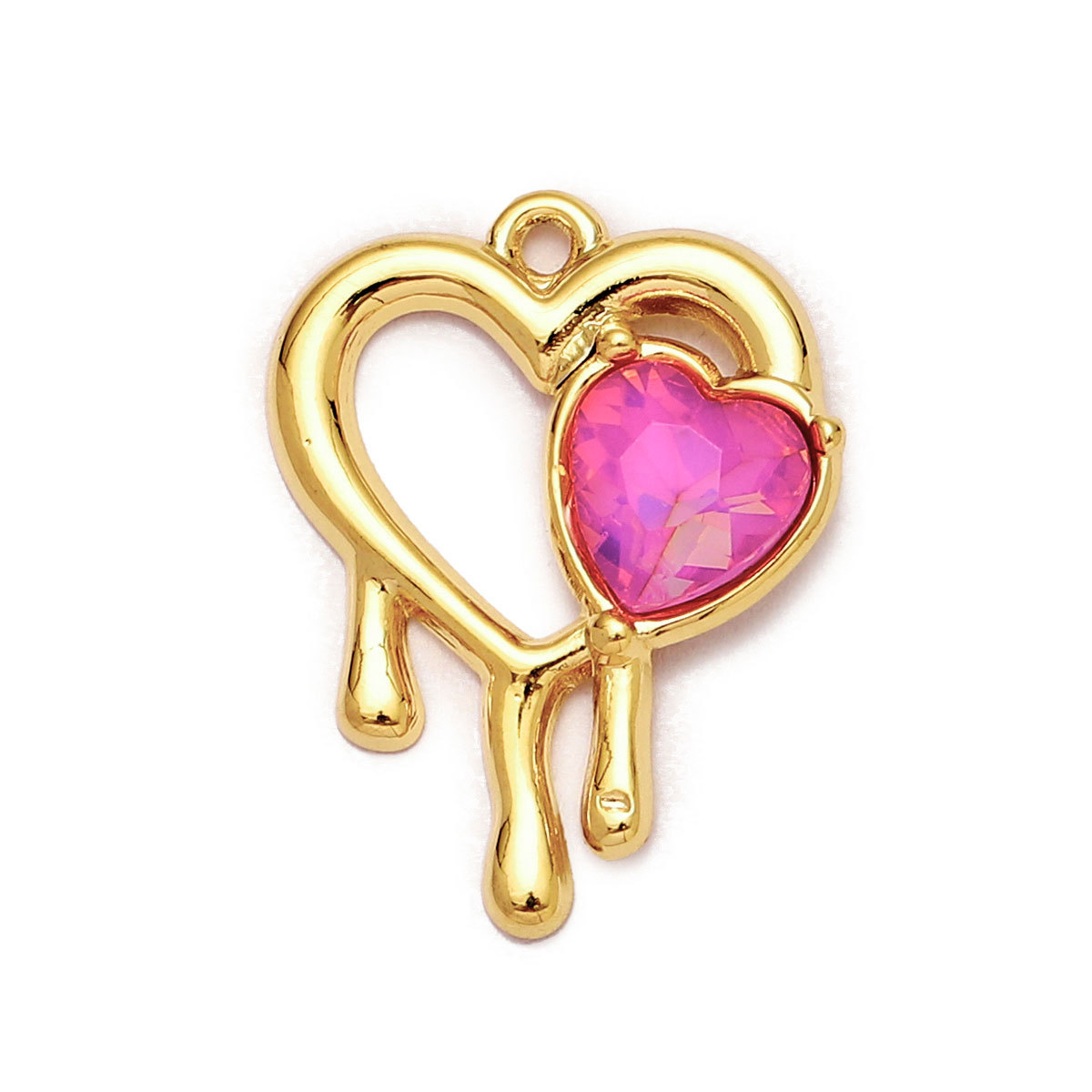 6pcs/Lot Stainless Steel Enamel Love Heart Necklace Pendant Women Moon Butterfly Bracelet DIY Charms Stone Jewelry