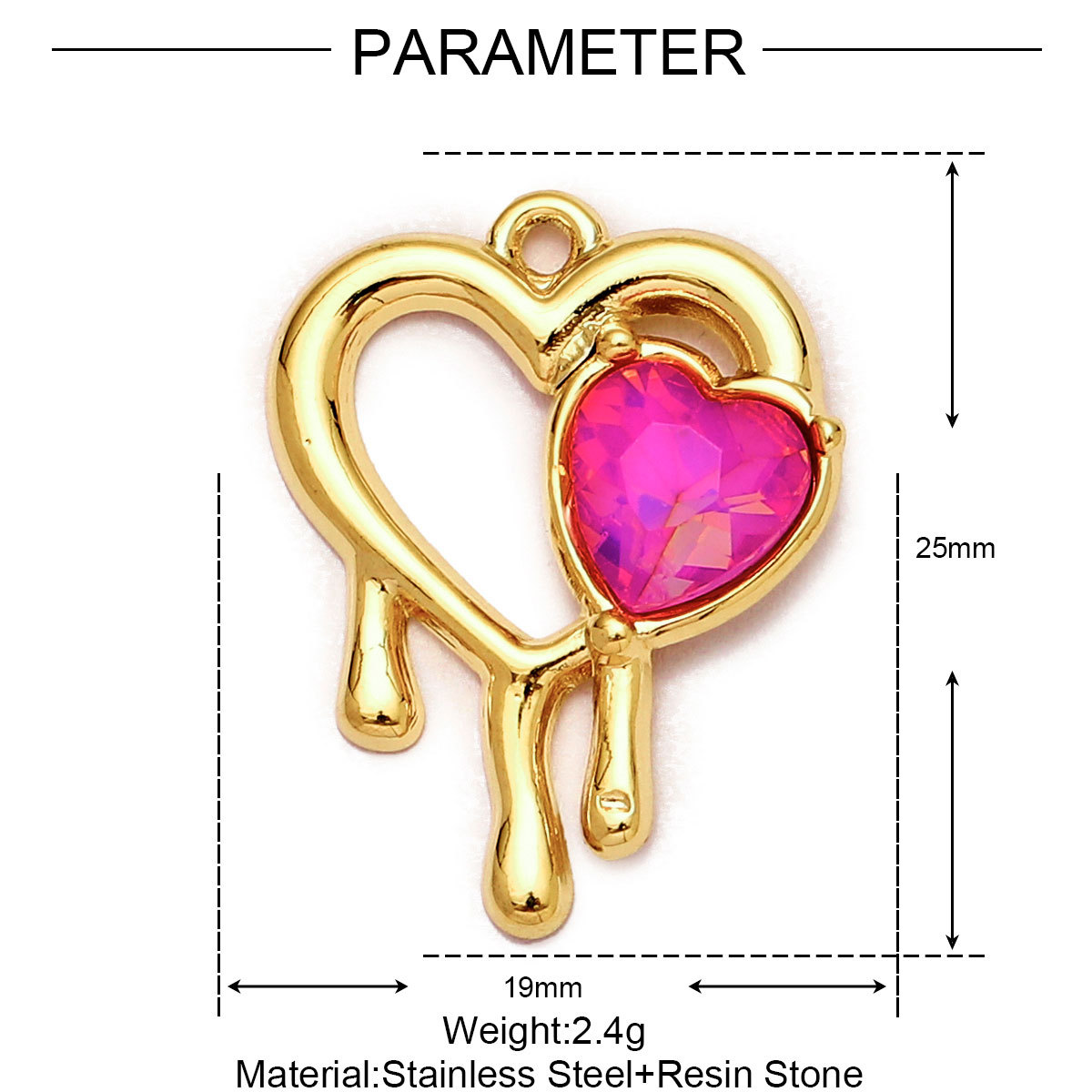 6pcs/Lot Stainless Steel Enamel Love Heart Necklace Pendant Women Moon Butterfly Bracelet DIY Charms Stone Jewelry